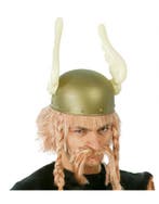 Pruik en snor blond asterix gallier, Ophalen of Verzenden, Nieuw