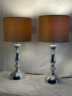 LM Design - Tafellamp - Pair - Chroom, Metaal, Textiel, Antiek en Kunst, Curiosa en Brocante