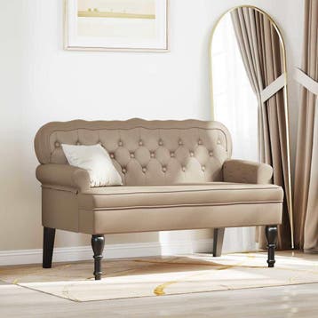 vidaXL Chesterfield Bank Cappuccino 119,5 x 64,5 x 75 cm, Verzenden, Nieuw