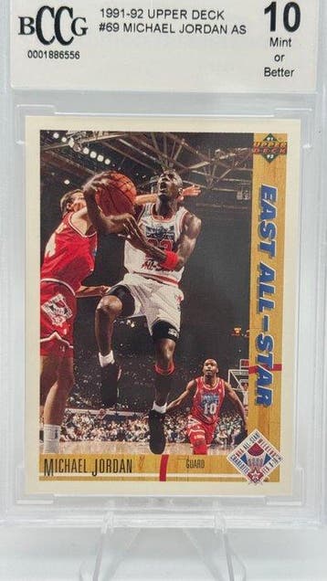 1991-92 Upper Deck #69 Michael Jordan All-Star Graded card -, Verzamelen, Nieuw