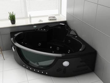 Veiling - Whirlpool Massagebad - Zwart - Hoekbad - 152x152x6