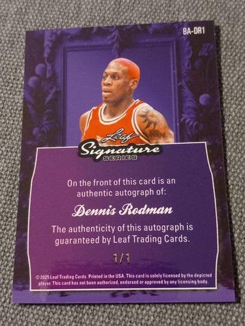 Leaf Signature Series Dennis Rodman 1/1 - 1 Card, Nieuw