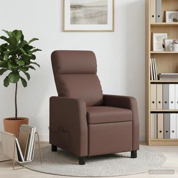 vidaXL Massage Relaxstoel Bruin Kunstleer, Verzenden, Nieuw