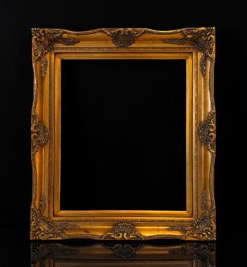 Grande - Cadre - Décors à cartouche et fond zébré - Bois -