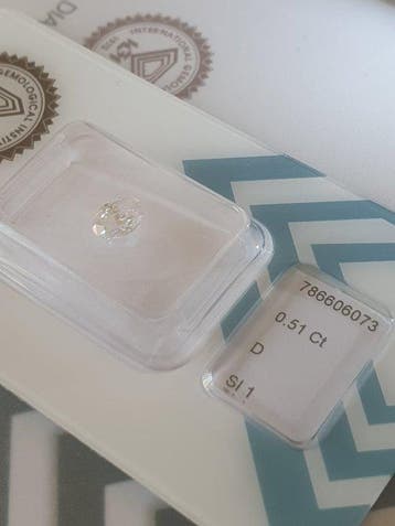 1 pcs Diamant (Natuurlijk) - 0.51 ct - Ovaal - D (kleurloos), Nieuw