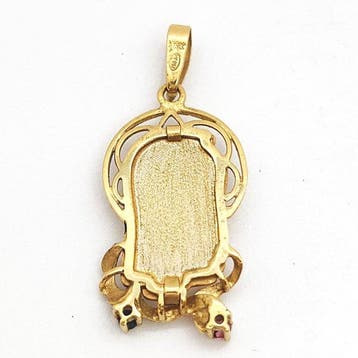 Kruishanger - 18 karaat Geel goud, Witgoud - 0.06ct. tw., Handtassen en Accessoires