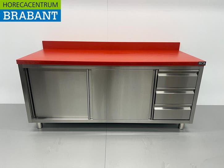 Acier inoxydable Polyéthylène PE Armoire de travail Table de, Zakelijke goederen, Horeca | Overige, Verzenden