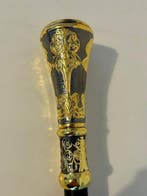 Wandelstok - metaal met vergulde look - Majestueuze Grote