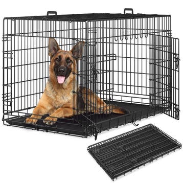 Hondenkooi-roosterbox Luna, opvouwbaar, met 2 deuren, Dieren en Toebehoren, Verzenden, Nieuw