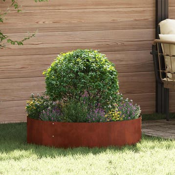 vidaXL Plantenring 5 st Roestig 80 x 80 x 20 cm weervast, Verzenden