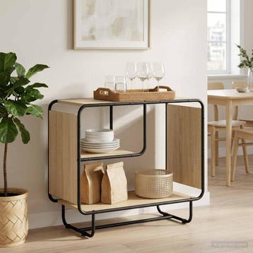 vidaXL Dressoir Sonoma Eiken 80 x 37,5 x 64,5 cm Bewerkt, Verzenden, Nieuw