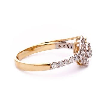 Ring - 18 karaat Geel goud - 0.50ct. tw. Diamant, Nieuw