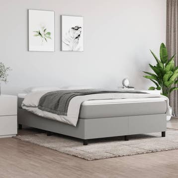 vidaXL Boxspring bed stof lichtgrijs 140x200 cm, Verzenden, Nieuw