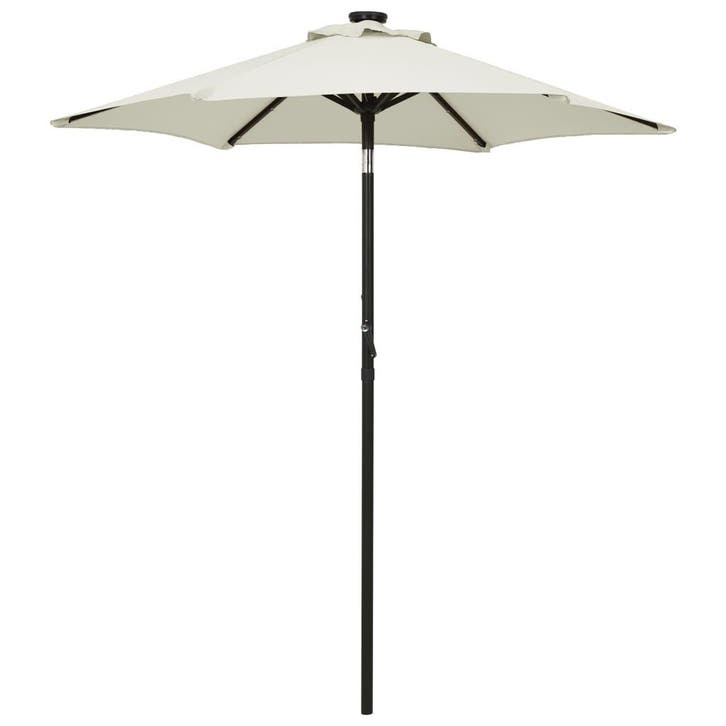 vidaXL Parasol met LED-verlichting 200x211 cm aluminium, Jardin & Terrasse, Parasols, Envoi
