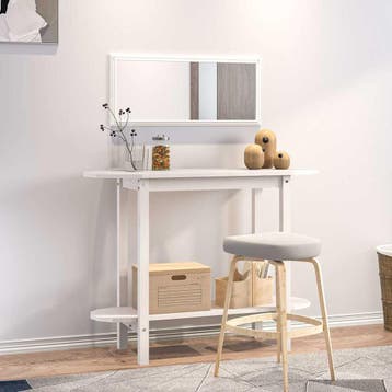 vidaXL Wandtafel 110x40x80 cm massief grenenhout wit, Verzenden, Nieuw