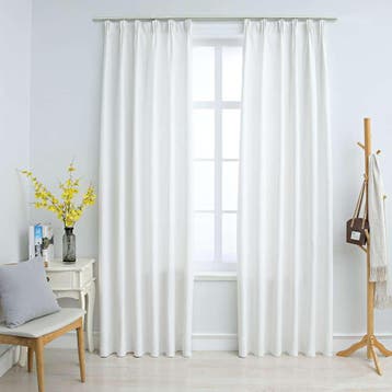 vidaXL Gordijnen verduisterend met haken 2 st 140x175 cm, Maison & Meubles, Ameublement | Rideaux & Stores à lamelles, Verzenden