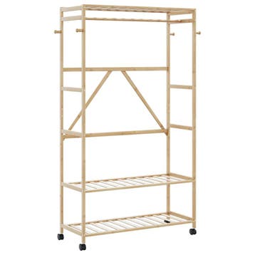 vidaXL Kledingrek met schappen en wielen 110x40x180 cm, Verzenden
