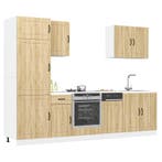 vidaXL 7-delige Keukenkastenset Lucca bewerkt hout sonoma, Verzenden, Nieuw