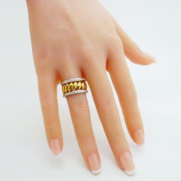 Damiani - Ring - 18 karaat Witgoud, Geel goud - 0.30ct. tw., Nieuw