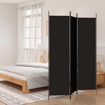 vidaXL Kamerscherm met 3 panelen 150x200 cm stof zwart, Verzenden, Nieuw