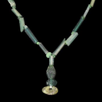 Oud-Romeins Groen Glas Kralenketting (Zonder minimumprijs)