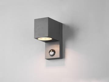 Veiling - 2x Wandlamp rechthoekig GU10 fitting zand zwart IP, Nieuw