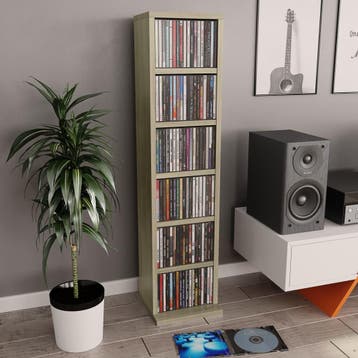 vidaXL Cd-kast 21x20x88 cm bewerkt hout sonoma eikenkleurig, Verzenden