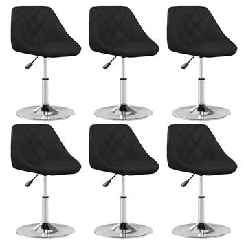 vidaXL Eetkamerstoelen 6 st kunstleer zwart, Maison & Meubles, Chaises, Verzenden
