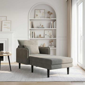 vidaXL Oversized chaise longue Lichtgrijs Katoenen stof, Verzenden