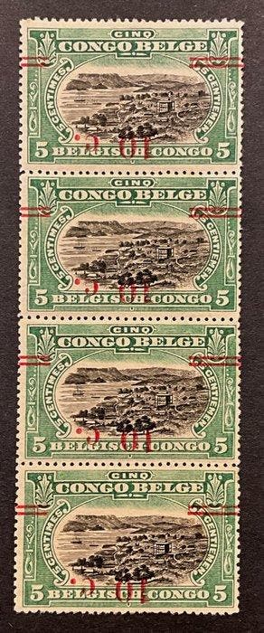 Belgisch-Congo 1922 - Uitgifte Mols met Opdruk 10c op 5c -, Gestempeld