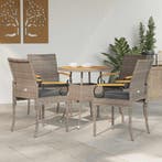 vidaXL Tuinstoelen 4 pcs Grijs en Donkergrijs Poly Rattan en, Verzenden, Nieuw