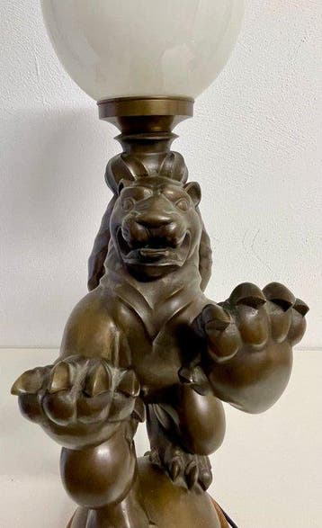 Lamp - Gepatineerd brons - Zeer zware Art Deco-stijl, Antiquités & Art