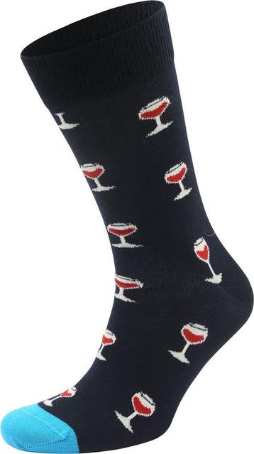 Happy Socks Sokken Glass of Wine maat 41-46 Heren, Verzenden, Nieuw, Blauw, Happy Socks
