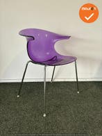 Design Vergaderstoel - Paars - Chroom onderstel, Vergader- of Presentatieruimte, Ophalen of Verzenden, Gebruikt, Stoel