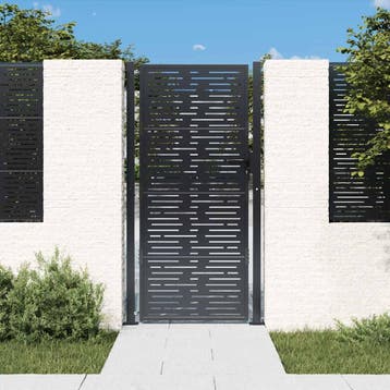 vidaXL Poort 100x200 cm met vierkant staal antracietkleurig, Verzenden, Nieuw