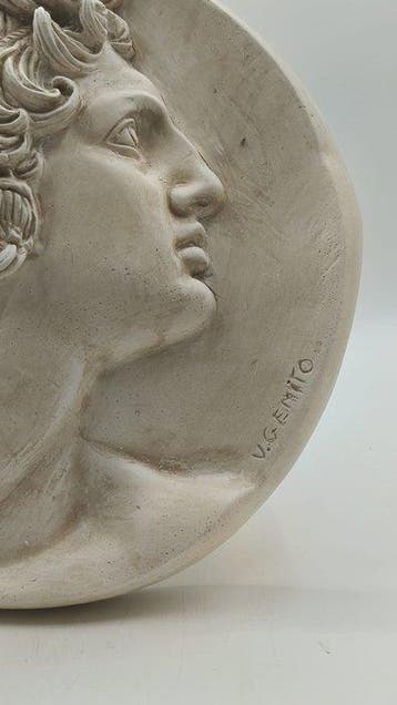 sculptuur, Medaglione di Alessandro Magno - 33 cm -