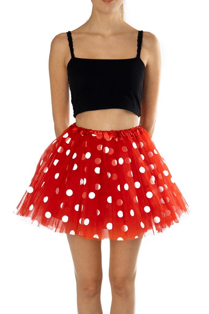KIMU® Tutu Rood Polkadot Tule Rokje XS S 140 146 152 158 164, Kleding | Dames, Carnavalskleding en Feestkleding, Nieuw, Ophalen of Verzenden