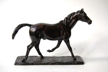 Irénée Rochard (1906-1984) - sculptuur, Paard in draf - 21, Antiek en Kunst