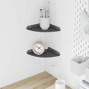 vidaXL Hoek Plank 2 st Antraciet 18 x 18 x 2 cm, Verzenden