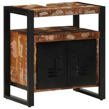 vidaXL Badkamerkast 38x33x160 cm massief recycled hout, Verzenden, Nieuw