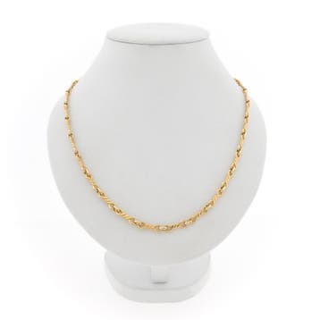 Gouden fantasieschakel ketting, Ophalen of Verzenden, Gebruikt, Goud, Goud