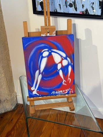 Jérôme Mesnager (1961) - Lhomme en blanc 2021, peinture, Antiek en Kunst, Kunst | Schilderijen | Modern