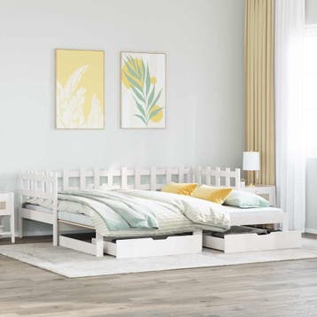 vidaXL Slaapbank met onderschuifbed/lades zonder matras, Huis en Inrichting, Slaapkamer | Bedden, Verzenden, Nieuw