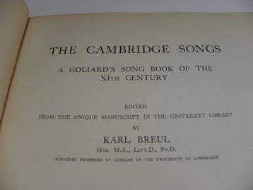 Karl Breul - The Cambridge Songs - 1915
