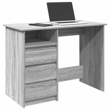 vidaXL Bureau 102x50x75 cm bewerkt hout grijs sonoma, Verzenden