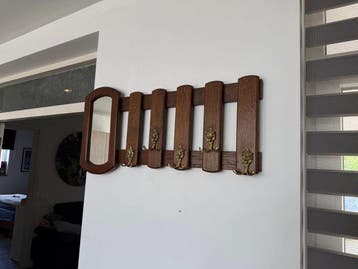Porte-manteau - Bois, Métal, Laiton, Verre - Porte-manteaux