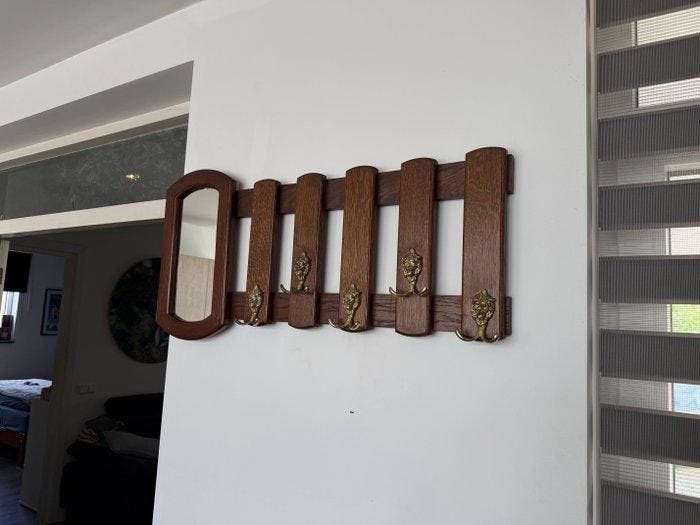 Porte-manteau - Bois, Métal, Laiton, Verre - Porte-manteaux, Antiquités & Art, Curiosités & Brocante