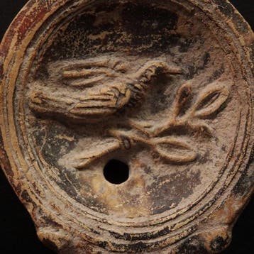Oud-Romeins Terracotta - Olielamp uit sigillataaardewerk met