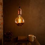 hanglampen Byron antiek koper hanglamp – pendel alumini, Verzenden