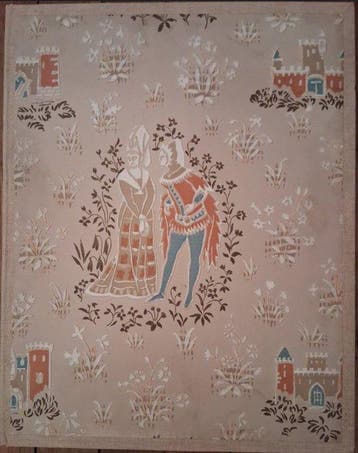 Lucy Boucher - Le jeu de Robin et Marion - Ex avec gouache, Antiquités & Art